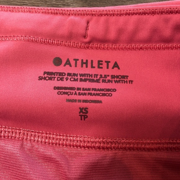 Athleta Pink Printed Run With It 3.5”  Athletic Running Shorts Womens Size XS - Picture 8 of 15